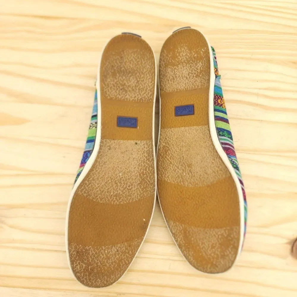 Keds Women's Flats Sz 8 Multicolor Striped Tribal Slip On Shoes Casual Comfort - Picture 7 of 9